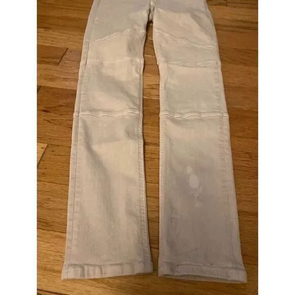 All Saints, women's cream colored biker fit cotton blend skinny jeans size W29 - Picture 3 of 11